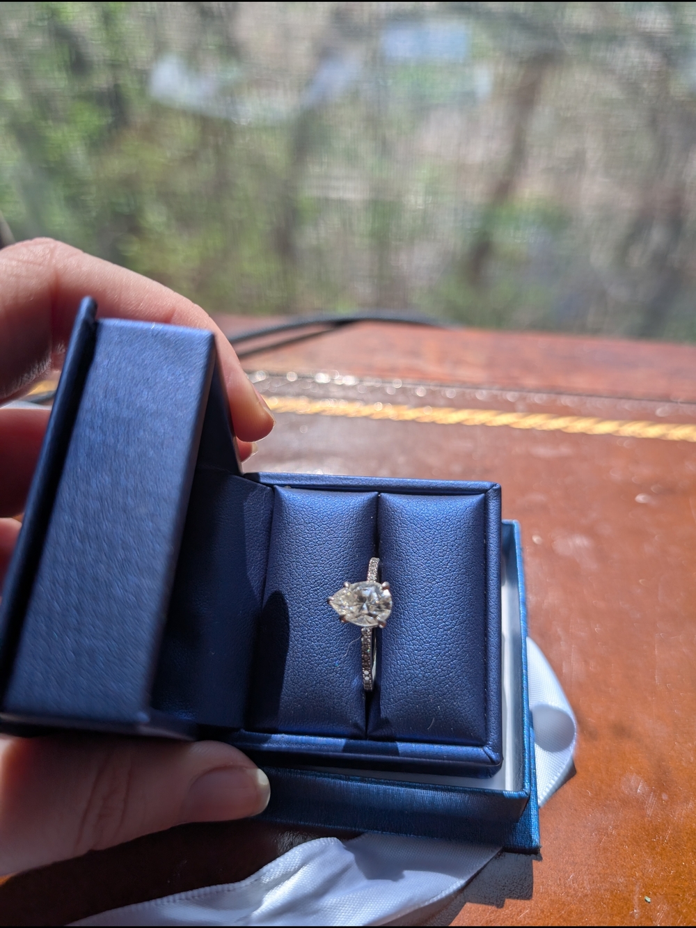 Sparkling Clear Moissanite Solitaire Engagement Ring